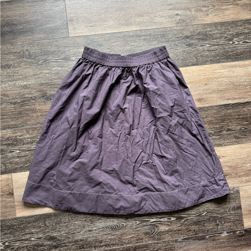 Banana Republic Gray-Blue Poplin Midi Skirt, Size M Petite